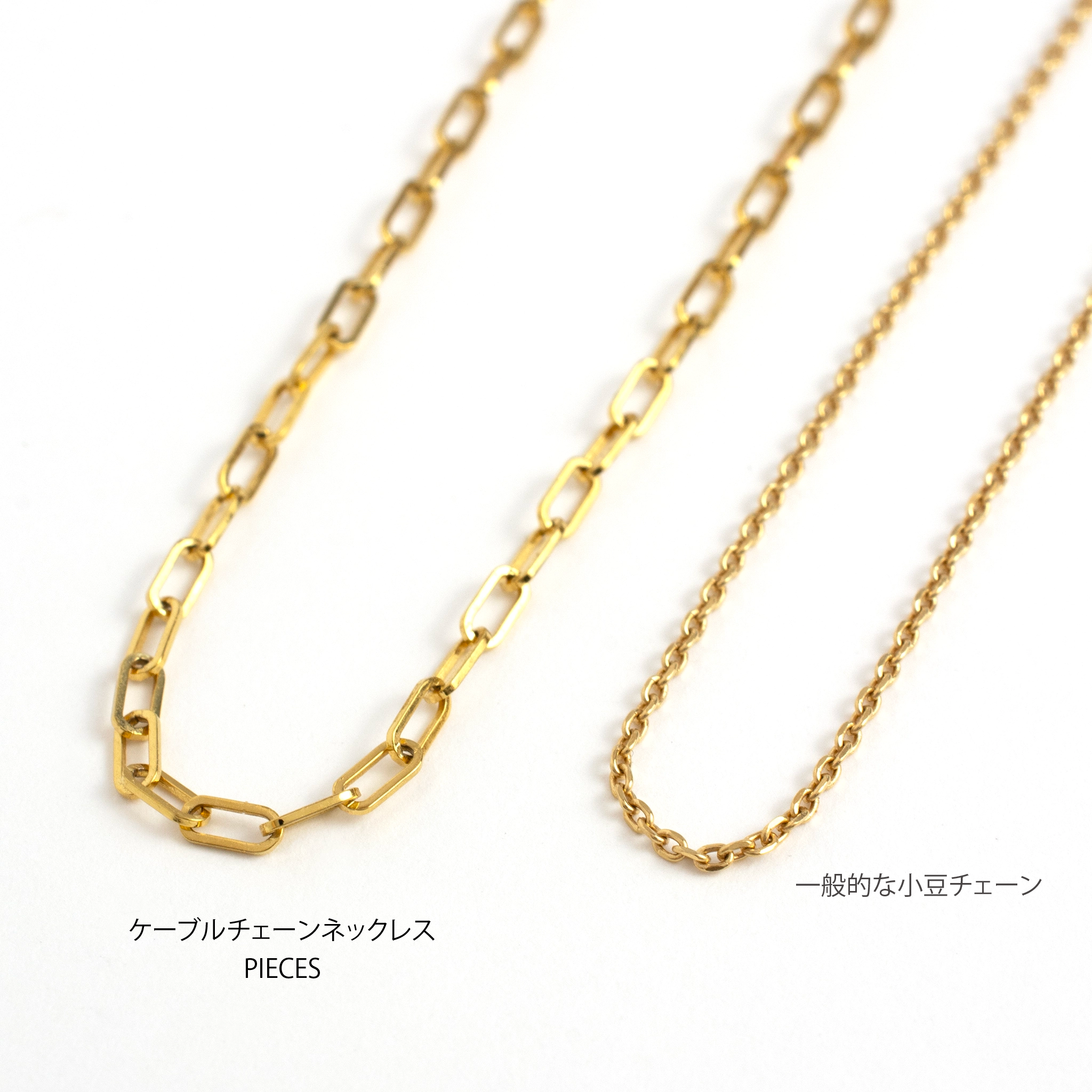ケーブルチェーンネックレス（45cm）PIECES