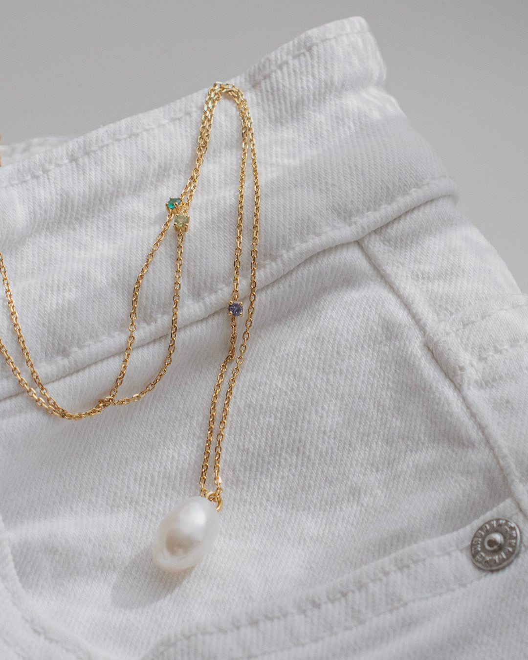バロックパール ネックレス（Lot No.06 エメラルド他）SILQUE