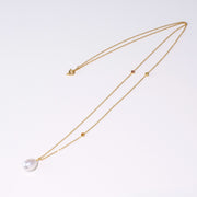 バロックパール ステーションネックレス（No.12 : イエローサファイア、スペサタイトガーネット、シャンパンガーネット）SILQUE